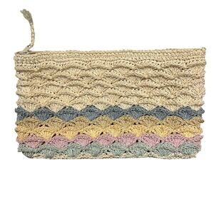 VTG OOAK Shell Envelope Lined Clutch Misier Ernest Handmade in Japan Boho Hippie